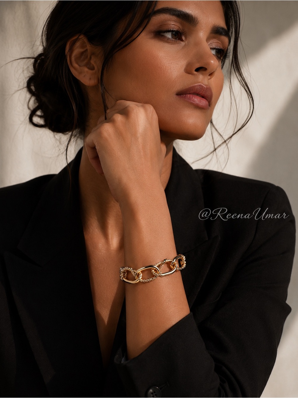 Gold-Tone Twisted Oval Link Bracelet